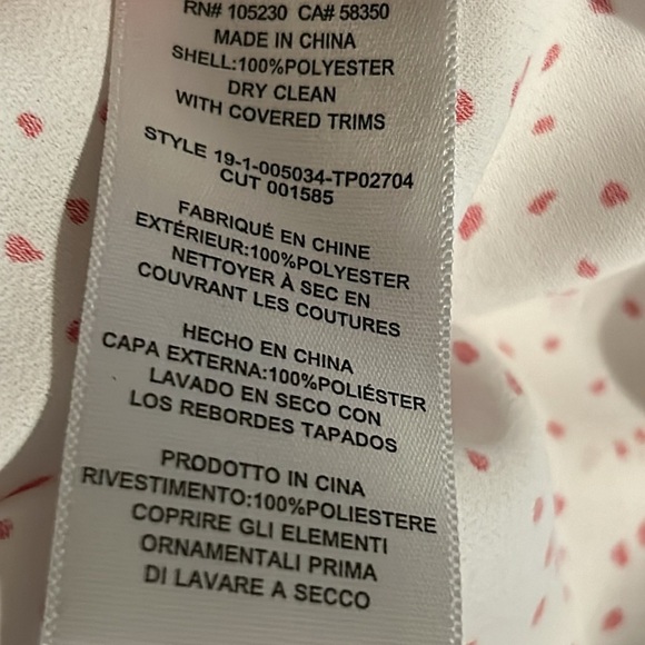 EQUIPMENT Haty Blouse in Natural White Ecarlete Dot X-Large - Picture 9 of 9